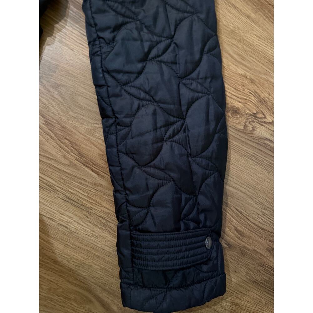 Lands End Womens L 14-16 Black Quilted Jacket Snap Front Lightweight Coat - Picture 9 of 11